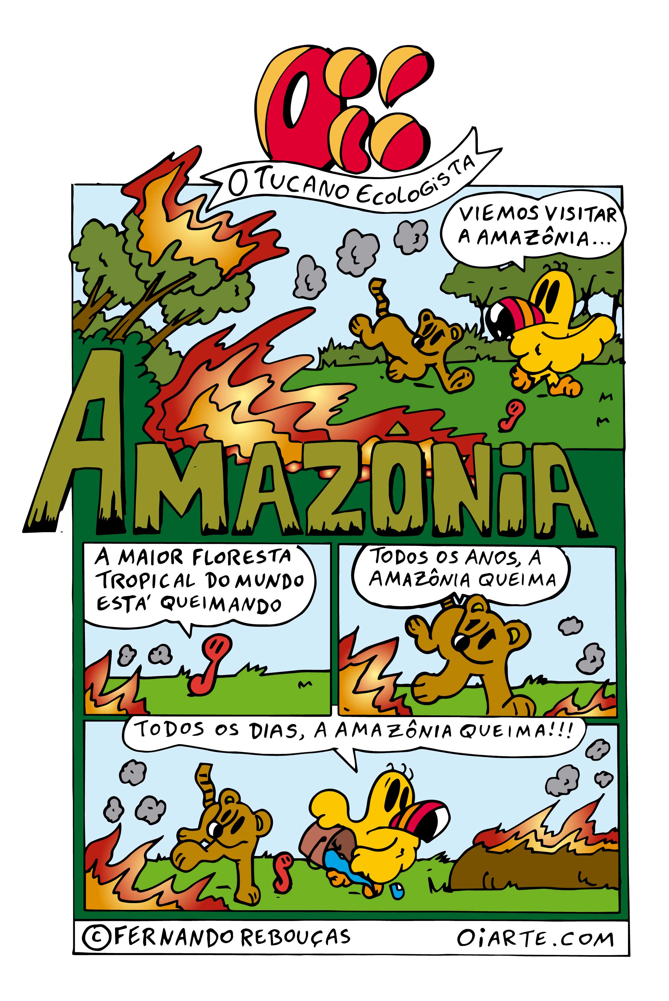 quadrinhos sobre queimadas na Amazônia