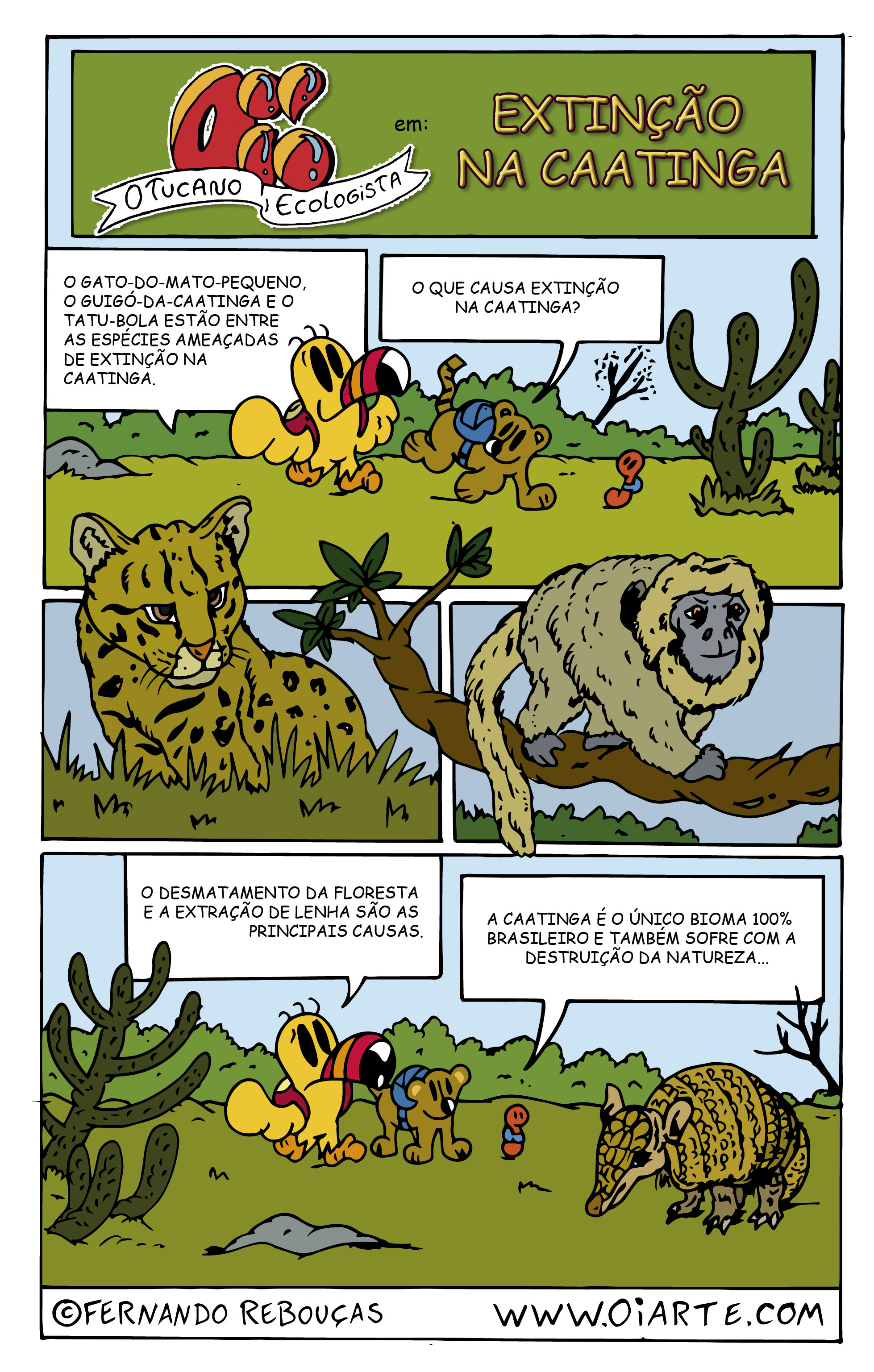 quadrinhos sobre extinção Caatinga