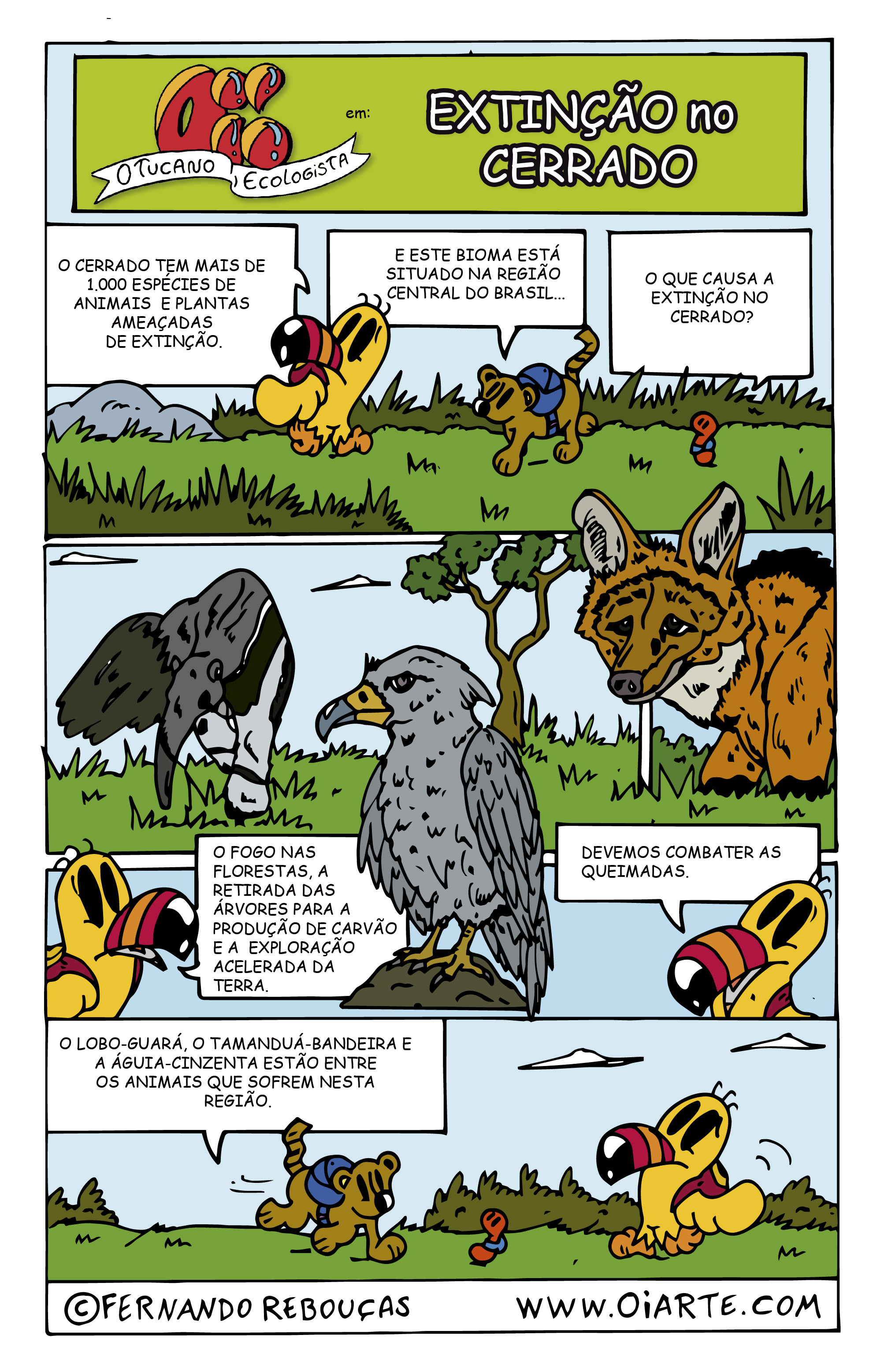 quadrinhos sobre extinção Cerrado