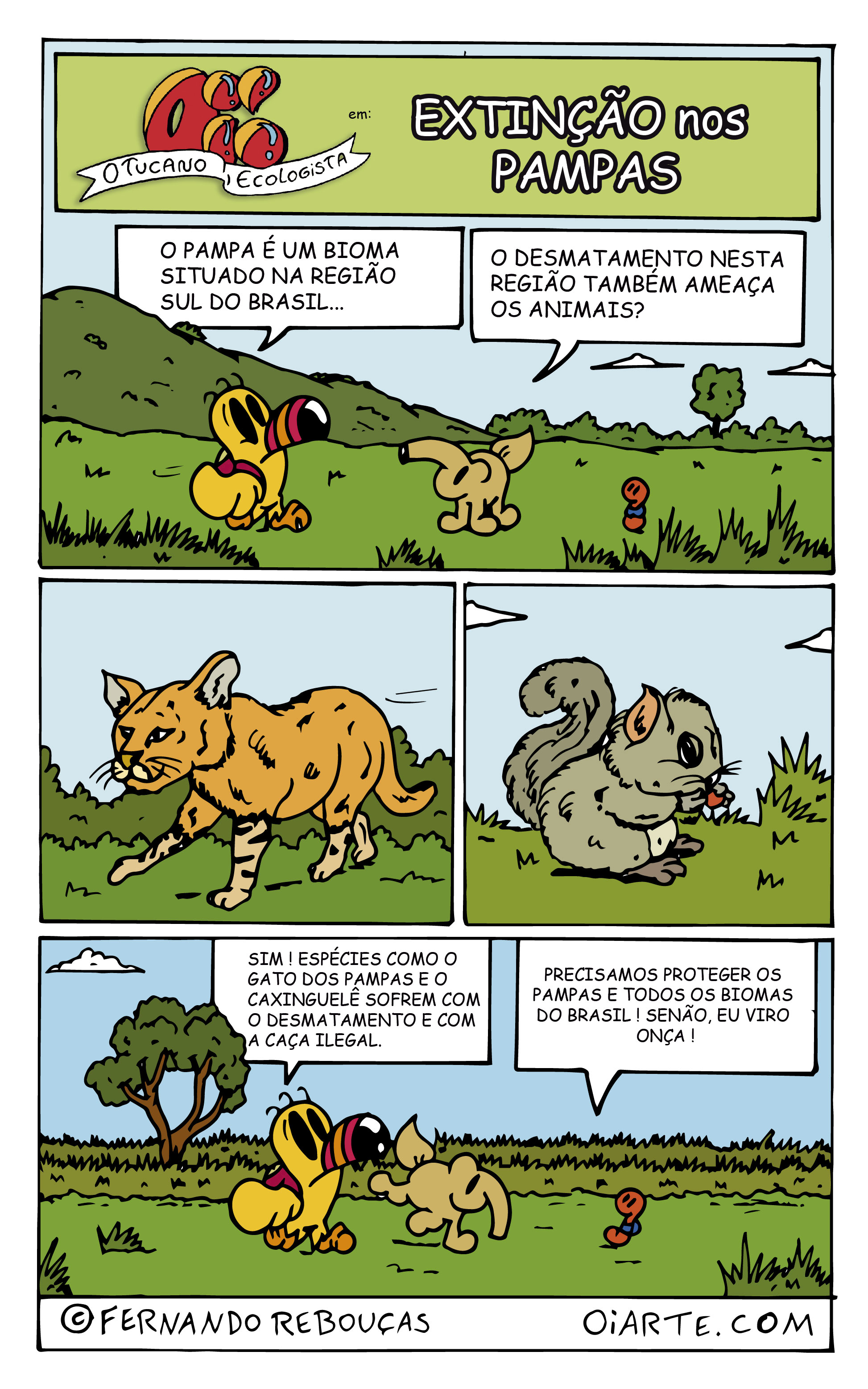quadrinhos sobre extinção Pampas